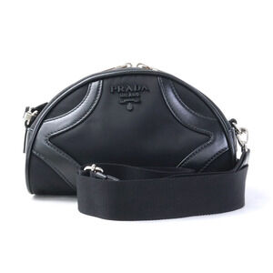Prada crossbody shoulder bag leather black